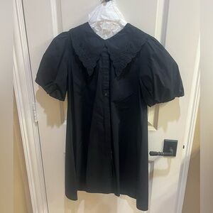 Elegant Black Puff Sleeve Dress